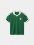 Playera tipo polo retro verde