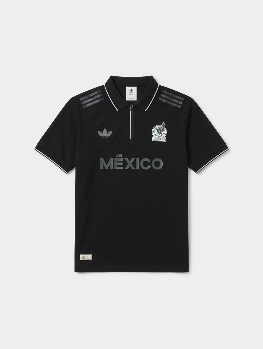 Playera polo negra mate
