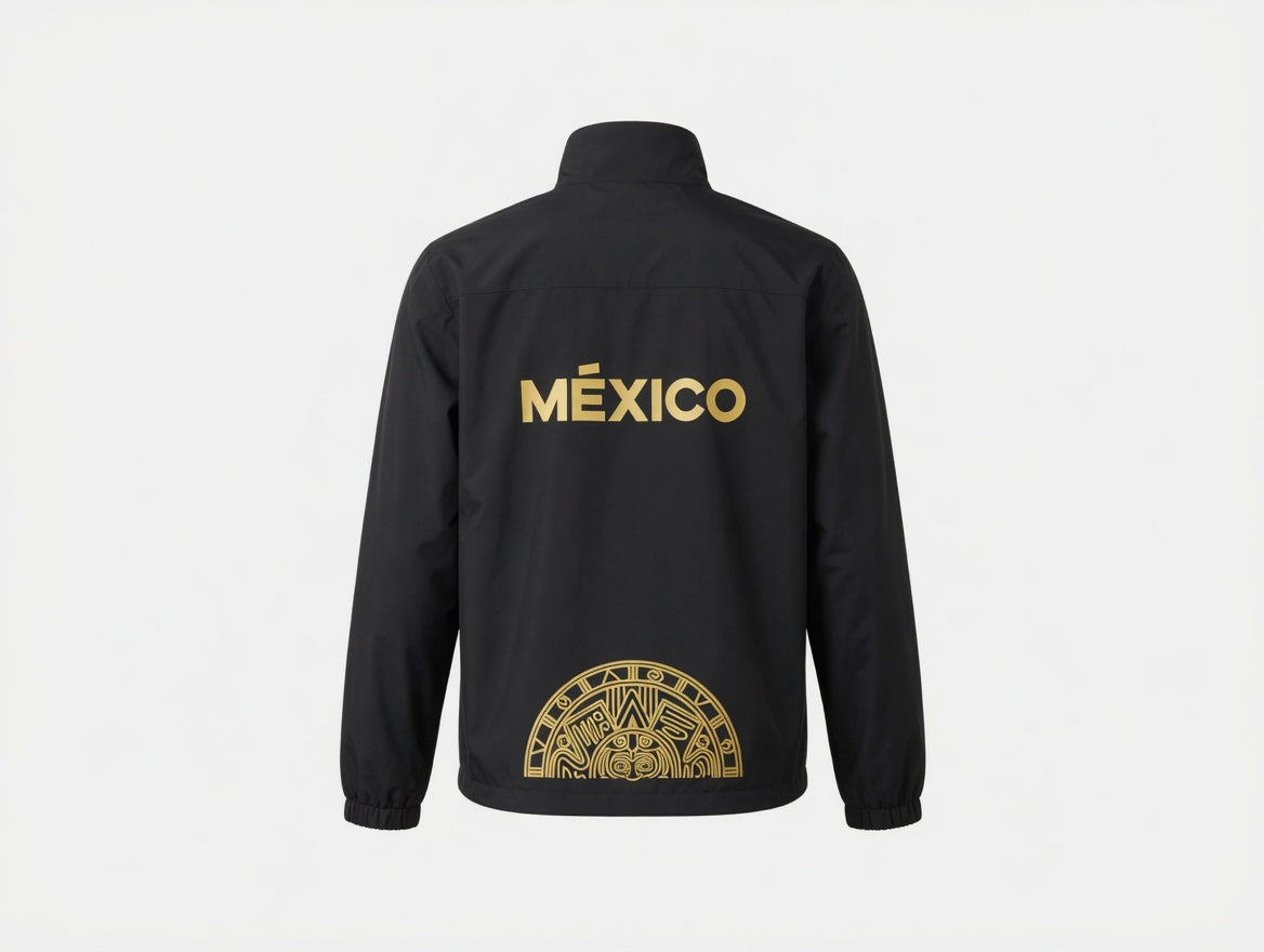 Chamarra negra con dorado