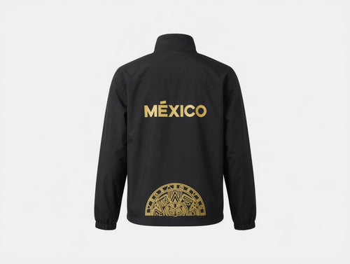 Chamarra negra con dorado